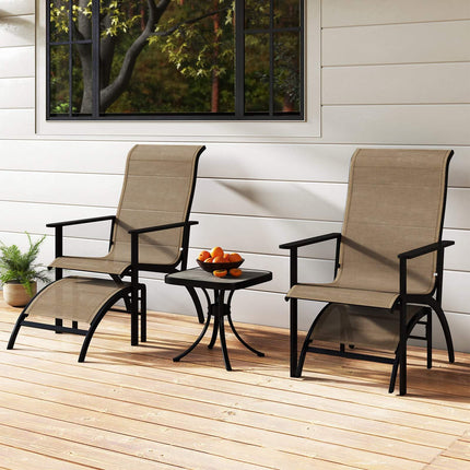 Ensemble de balcon extérieur 5 pièces avec chaises, poufs et table