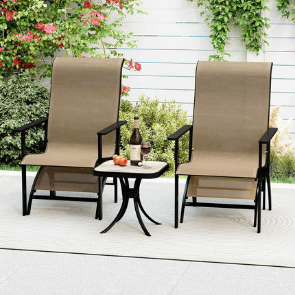 Ensemble de balcon extérieur 5 pièces avec chaises, poufs et table