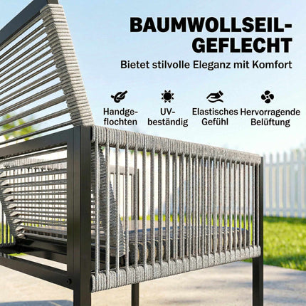 5-teiliges Outdoor-Esszimmer-Set mit Glastisch und Klappstühlen