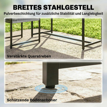 5-teiliges Outdoor-Esszimmer-Set mit Glastisch und Klappstühlen