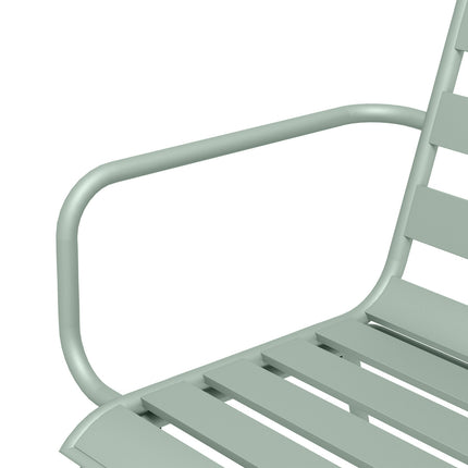Ensemble De Salon De Jardin 5 Pièces Avec 1 Table À Manger, 4 Chaises Empilables, Salon De Jardin, Pour Balcon, Terrasse, Acier, Vert