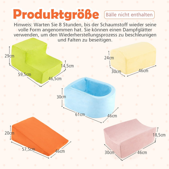 Ensemble d'escalade en mousse souple 5 pièces avec piscine à balles