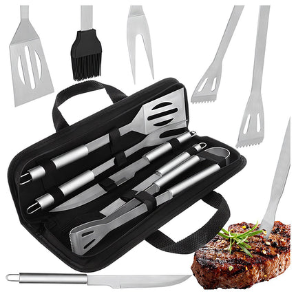 Ensemble de 5 ustensiles de barbecue en acier inoxydable avec étui