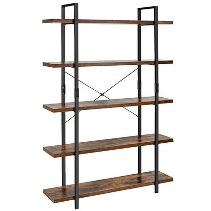 5-stöckiges Industrie-Bücherregal, Metallrahmen, Kippschutz