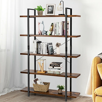 5-stöckiges Industrie-Bücherregal, Metallrahmen, Kippschutz