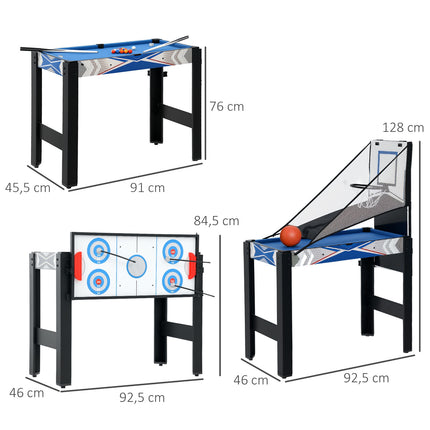 Table de jeu 5 en 1 : billard, tennis de table, hockey, basket-ball, tir à l'arc