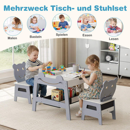 Table d'activités 5 en 1 pour enfants avec rangement, grise