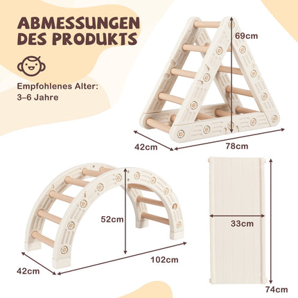 Ensemble d'escalade 5 en 1 pour enfants avec toboggan et rampe réglable