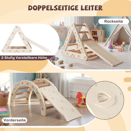 Ensemble d'escalade 5 en 1 pour enfants avec toboggan et rampe réglable