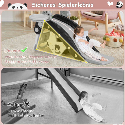 Ensemble 5 en 1 pour enfants avec toboggan et cheval à bascule et ballon de basket