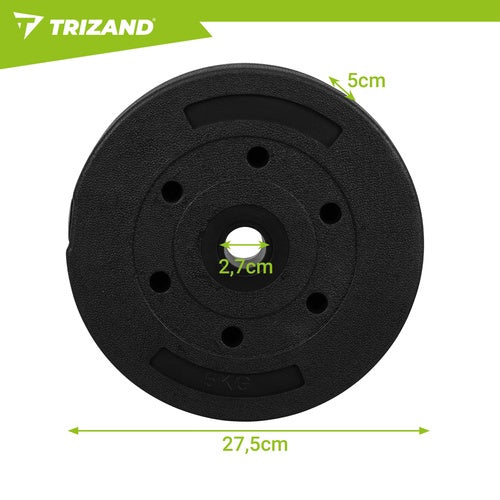 5kg Bitumen-Hantelscheiben, 4er-Set – insgesamt 20kg