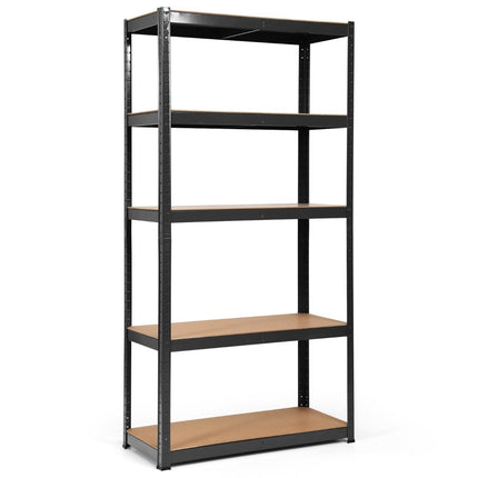 Étagère de rangement à 5 niveaux, étagère robuste peu encombrante, étagère en métal, étagère d'atelier, noir