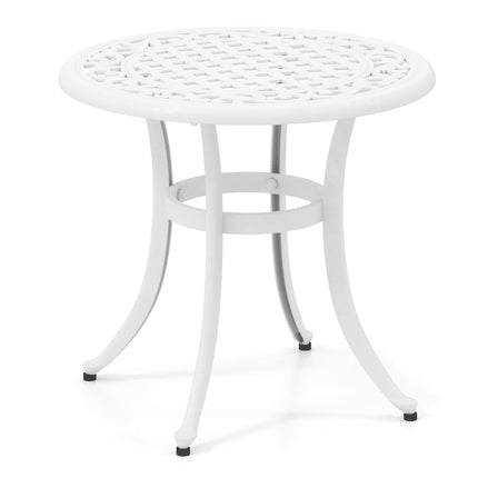 60 cm Runder Terrassentisch aus Aluminiumguss – Verstellbare Füße