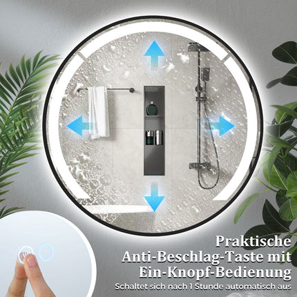 60 cm runder LED-Badspiegel mit Anti-Beschlag-Funktion