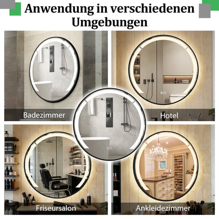 60 cm runder LED-Badspiegel mit Anti-Beschlag-Funktion