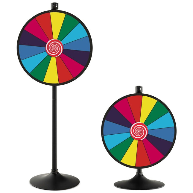 Ø60 cm Glücksrad mit Ständer Gewinnrad Höhenverstellbares Gewinnspielrad Bunt