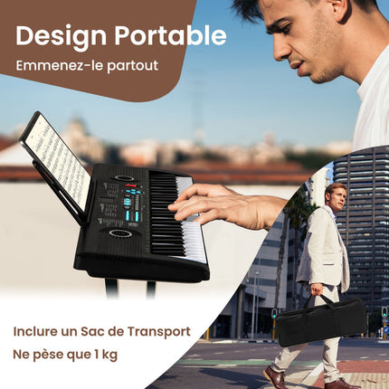 61-Tasten-Anfänger-Keyboard mit Mikrofon und Tragetasche