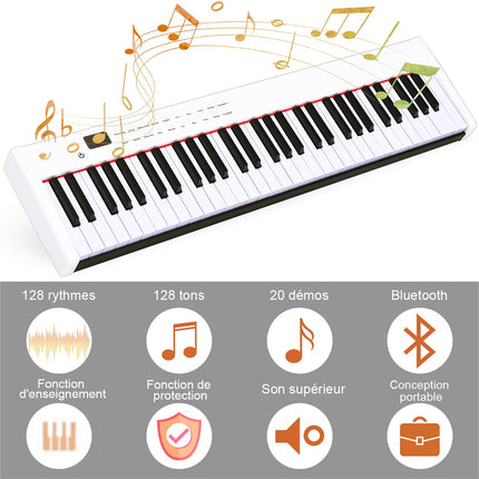 61-Tasten Digitalpiano/Keyboard mit Koffer, gewichtete Tasten