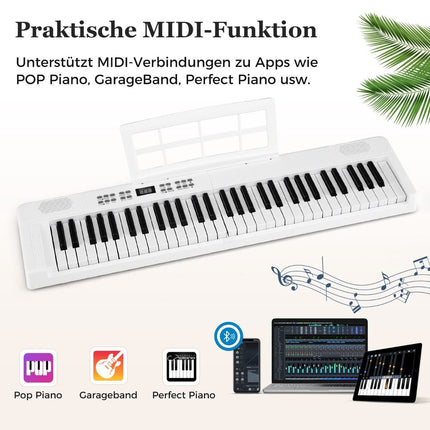Clavier électronique pliable 61 touches avec MIDI et fonction split