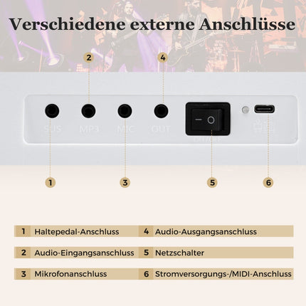 Clavier électronique pliable 61 touches avec MIDI et fonction split
