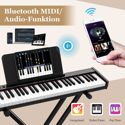 Clavier électronique portable 61 touches avec support et tabouret
