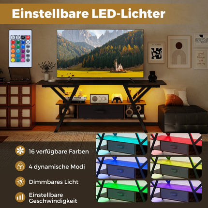 Meuble TV 65 pouces avec éclairage LED et rangement
