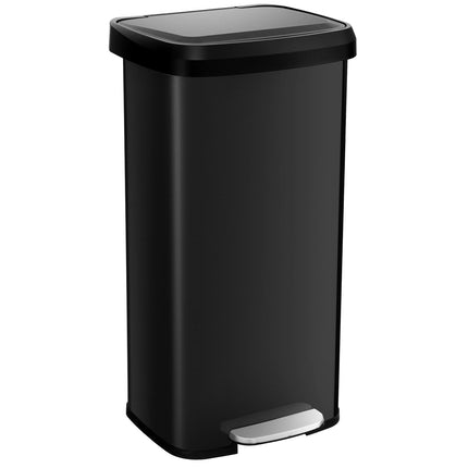 Poubelle de cuisine noire de 68 L avec couvercle à fermeture douce