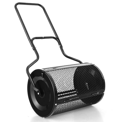Épandeur de compost de 68 cm de large avec barres latérales améliorées et poignée en forme de U noir