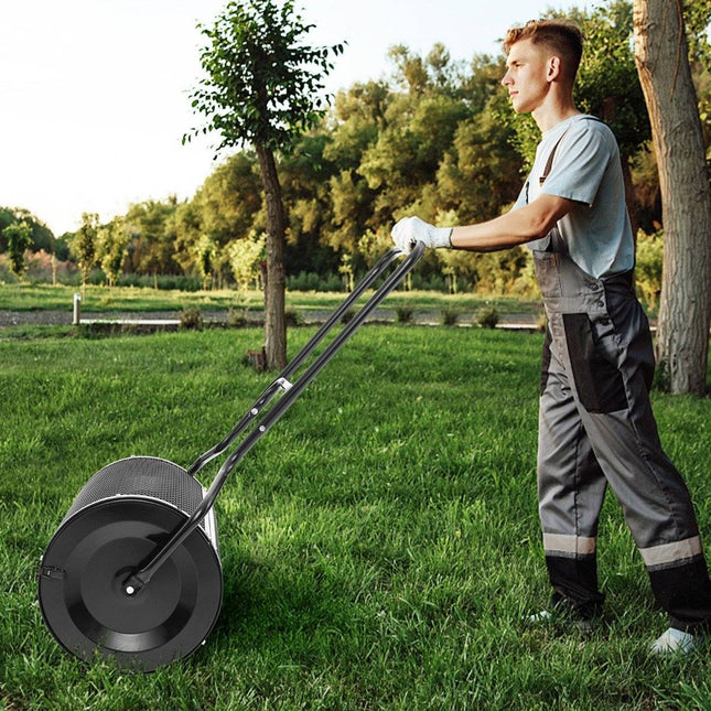 Épandeur de compost de 68 cm de large avec barres latérales améliorées et poignée en forme de U noir