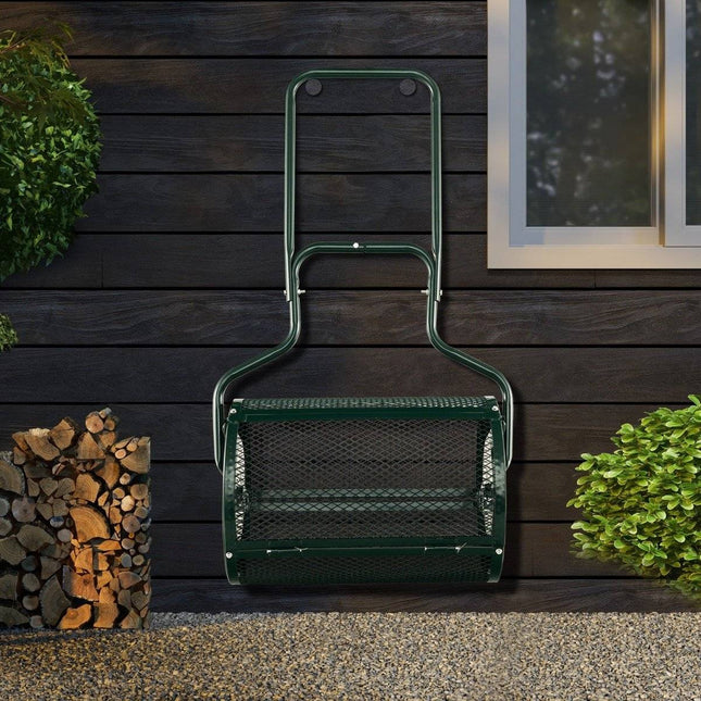 Épandeur de compost de 68 cm de large avec barres latérales améliorées et poignée en forme de U vert