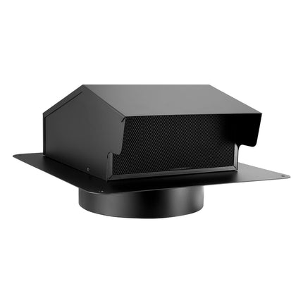 6-Inch Hooded Wall Vent Cover, Steel Screen, Black