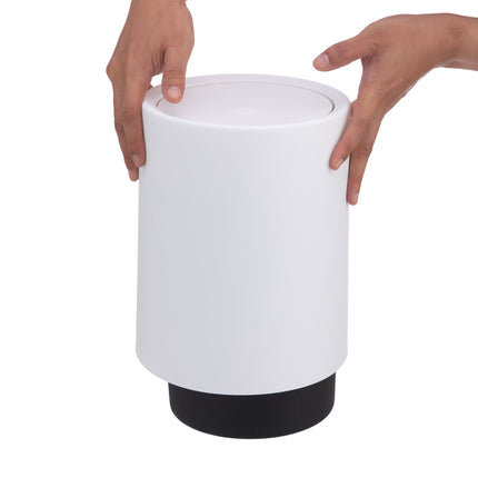 Poubelle de salle de bain en plastique de 6 L avec couvercle basculant