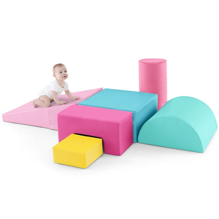 6 pièces. Blocs de construction en mousse, blocs de construction géants pour courir et grimper, rose foncé