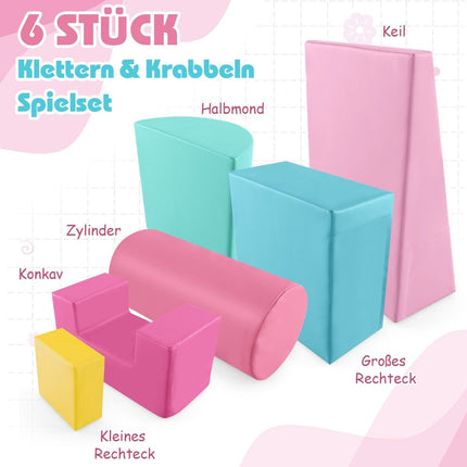 6 pièces. Blocs de construction en mousse, blocs de construction géants pour courir et grimper, rose foncé