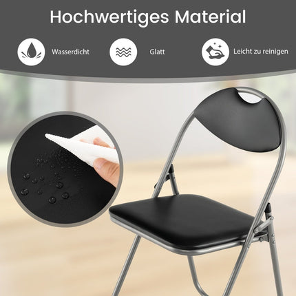 6er-Pack Klappstühle mit Metallrahmen und gepolsterten Sitzen