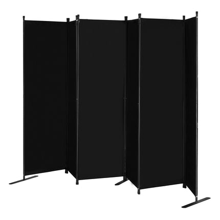 6-Panel Folding Room Divider, Oxford Privacy Screen, Black