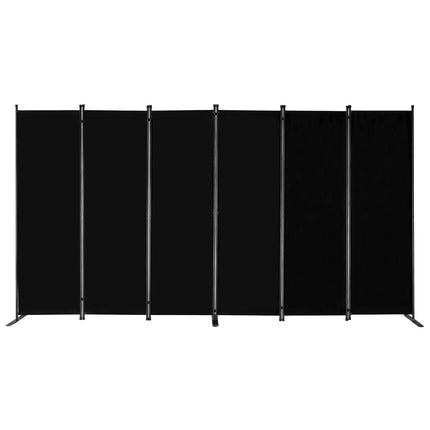 6-Panel Folding Room Divider, Oxford Privacy Screen, Black