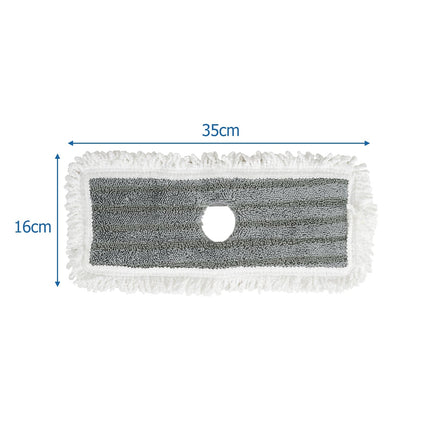6-teiliges waschbares Moppkopf-Set, 35x16 cm, Grau