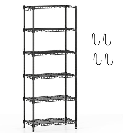 Étagère de rangement métallique réglable à 6 niveaux - Robuste