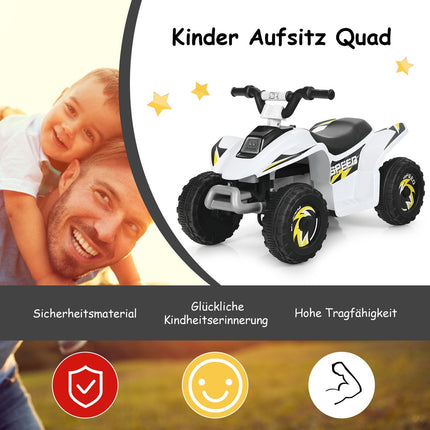 Quad mit 6 V Batteriebetrieb, Mini-Quad für Kleinkinder, 73 x 40 x 44,5 cm, Weiß