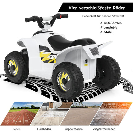 Quad mit 6 V Batteriebetrieb, Mini-Quad für Kleinkinder, 73 x 40 x 44,5 cm, Weiß