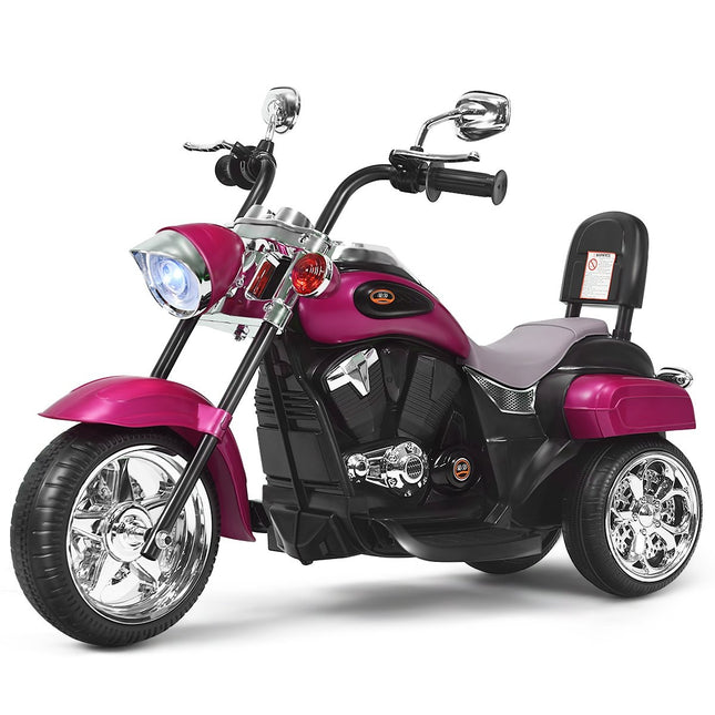 Moto électrique 6 V, moto à piles, avec musique, 91 x 48 x 64 cm, rose rouge