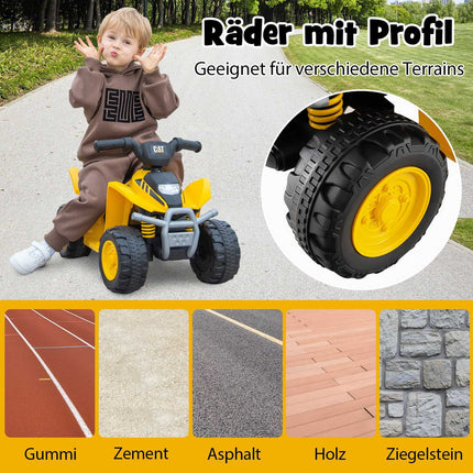 Quad électrique 6 V pour enfants avec phares à LED, 18-36 mois