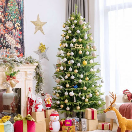Sapin de Noël artificiel de 1,80 m, articulé, support en métal