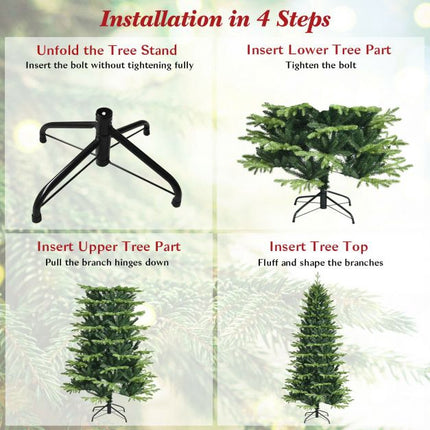 Sapin de Noël artificiel de 1,80 m, articulé, support en métal