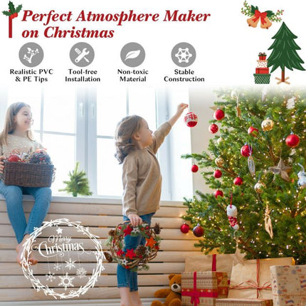 Sapin de Noël artificiel de 1,80 m, articulé, support en métal