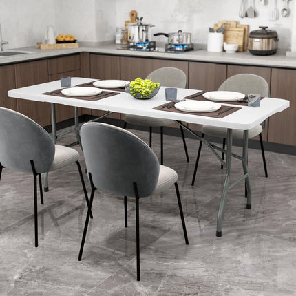 Table pliante de 1,83 m (6 pi), plateau en PEHD, capacité de charge de 159 kg (350 lb), blanche