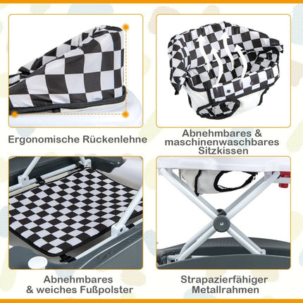 6-in-1 Babywalker mit abnehmbarem Spielbrett, Grau