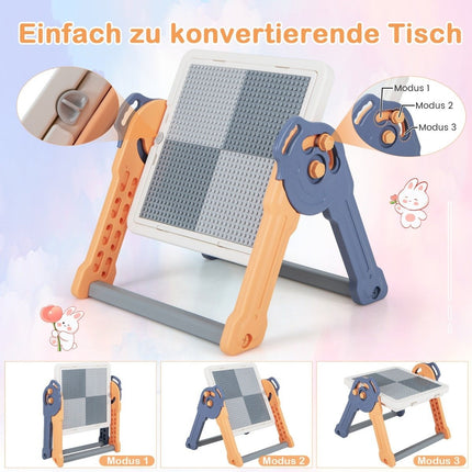 Table pliante pour enfants 6 en 1 avec chaise et chevalet, table de jeu avec plateau double face et amovible