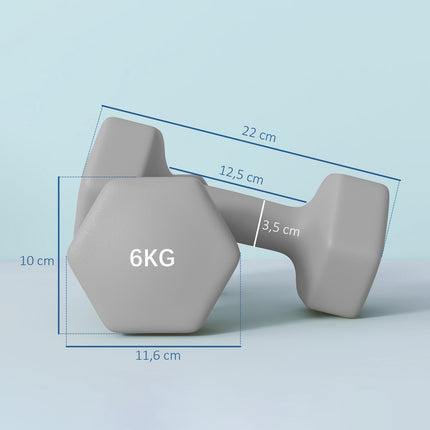 6 kg Hex Hantel-Set, rutschfester Griff, Heim-Fitnessstudio